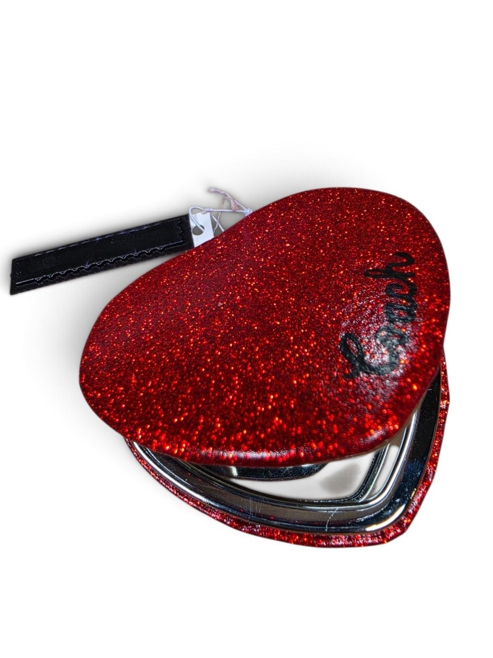 Coach Red Sparkling Glitter Heart Mirror (Retail $98)
